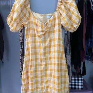 Checkered Yellow Dress NWT